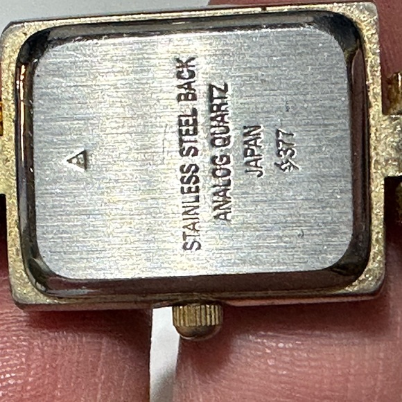 Vintage rectangular embellished ladies wrist watch stainless steel back Japan - Picture 2 of 7